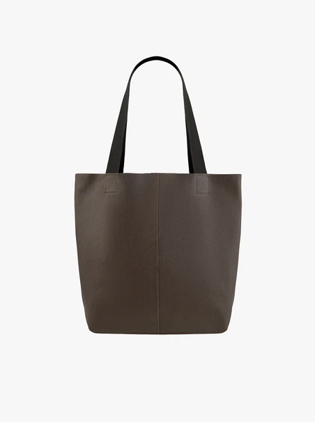 Braune große Shopper-Tasche aus Leder