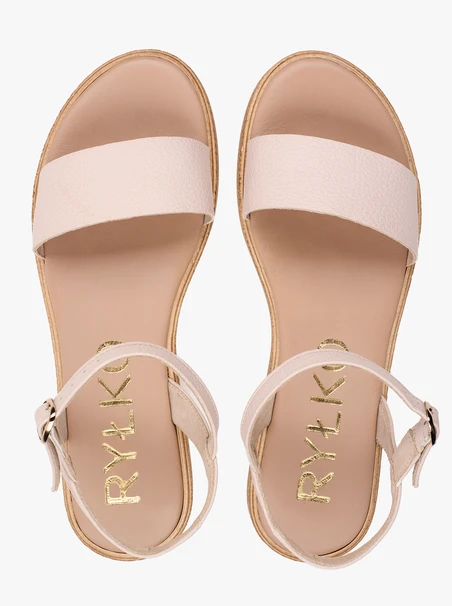 Flache Sandalen in Beige