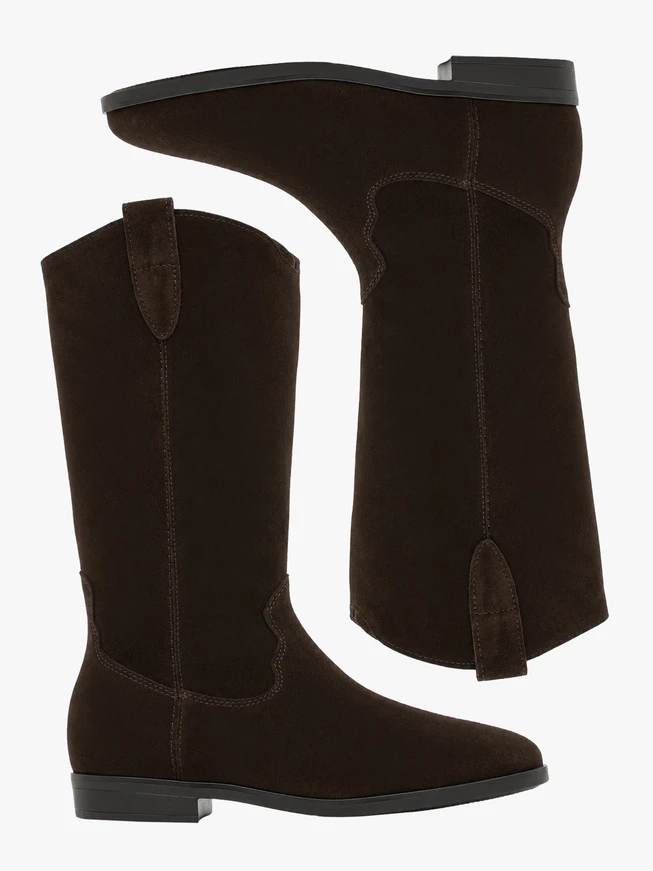 Braune Velourslederstiefel