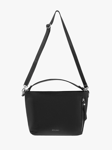 Handtasche aus schwarzem Vollnarbenleder