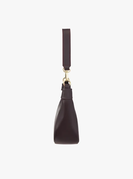 Kastanienbraune Handtasche aus Vollnarbenleder