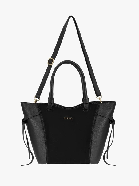 Schwarze Handtasche in einer einzigartigen Form