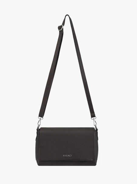 Dunkelbraune Handtasche mit Magnetverschluss