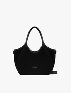 Schwarze weiche Handtasche