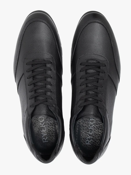 Schwarze Lederhalbschuhe