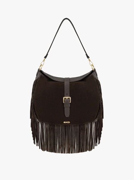 Braune Handtasche mit Fransen