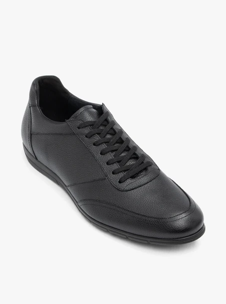 Schwarze Lederhalbschuhe