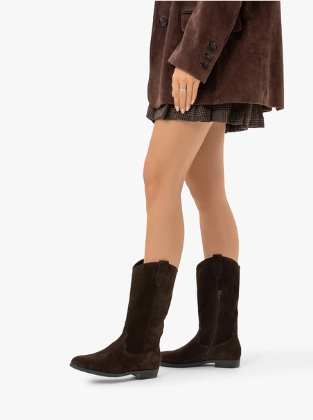 Braune Velourslederstiefel