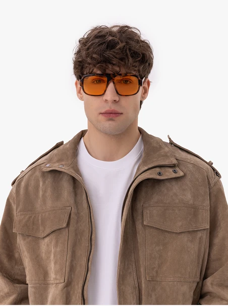 Unisex-Pantherbrille mit gelben Gläsern