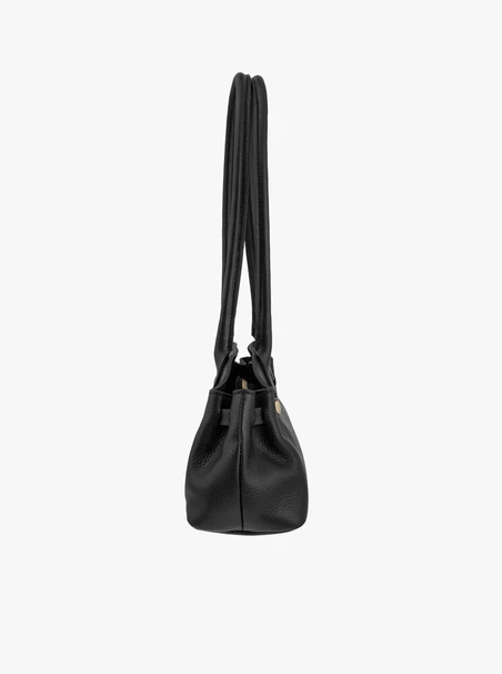 Schwarze Baguette-Handtasche aus Leder
