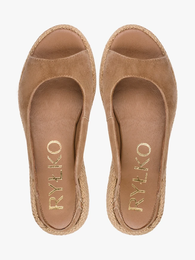 Hellbraune Slipper-Sandalen