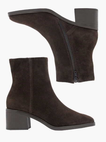 Dunkelbraune Velourstiefel