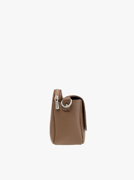 Hellbraune kleine Handtasche mit Krokodilledermuster