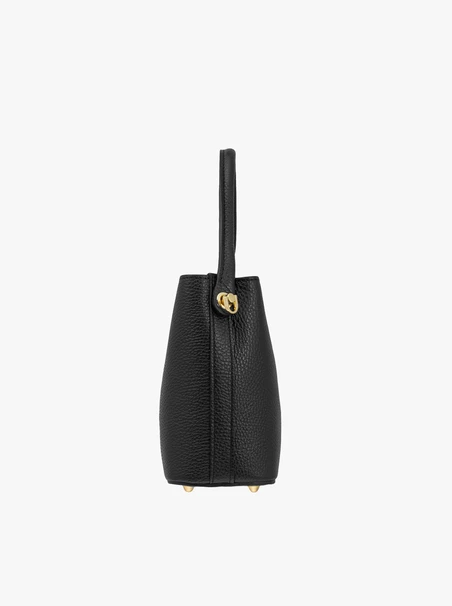 Kleine schwarze Lederhandtasche