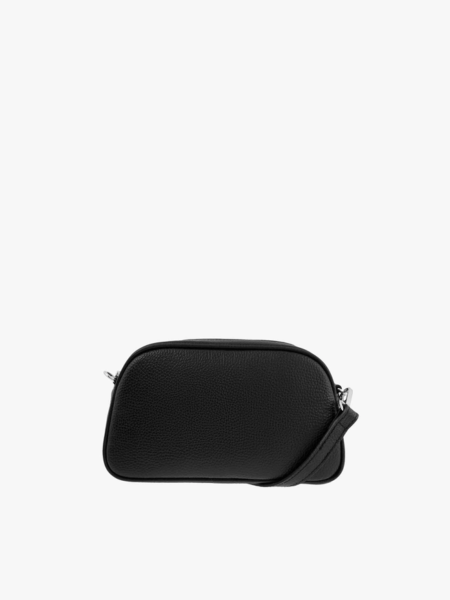 Handtasche aus schwarzem Leder und Velours