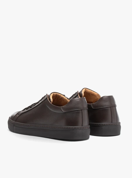 Dunkelbraune Lederhalbschuhe