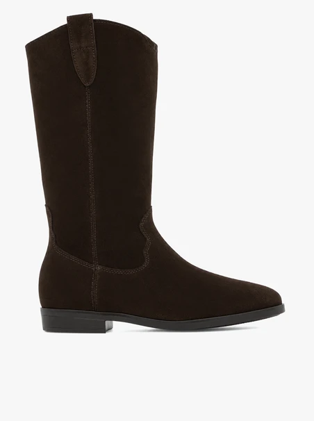 Braune Velourslederstiefel