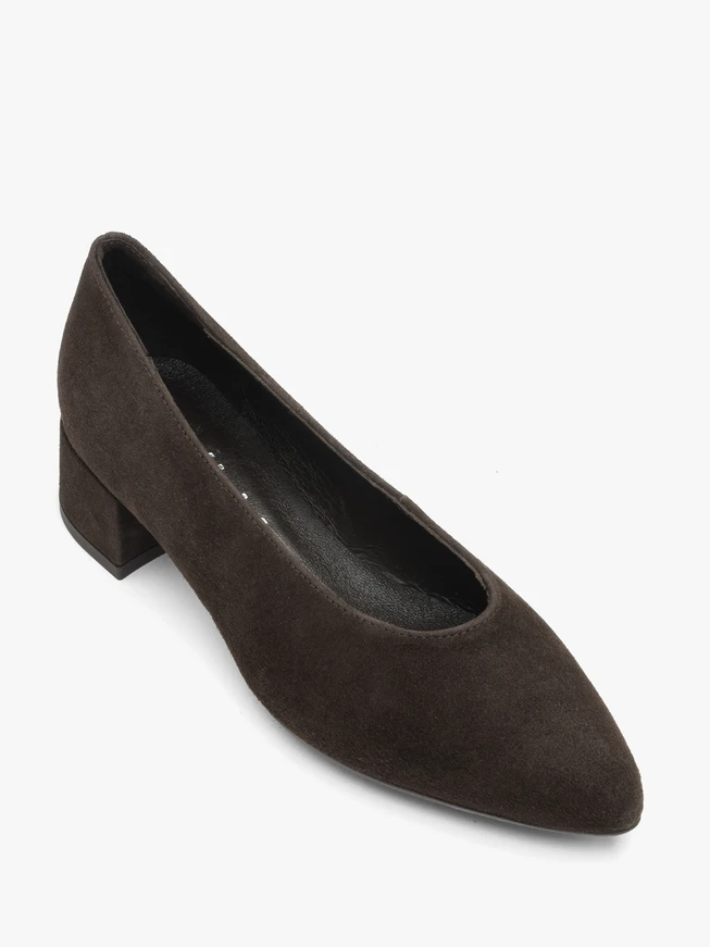 Dunkelbraune Pumps aus Veloursleder