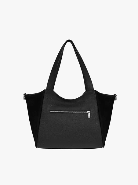 Schwarze weiche Handtasche