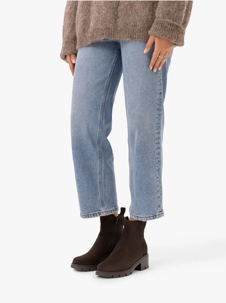 Dunkelbraune Velourslederstiefel