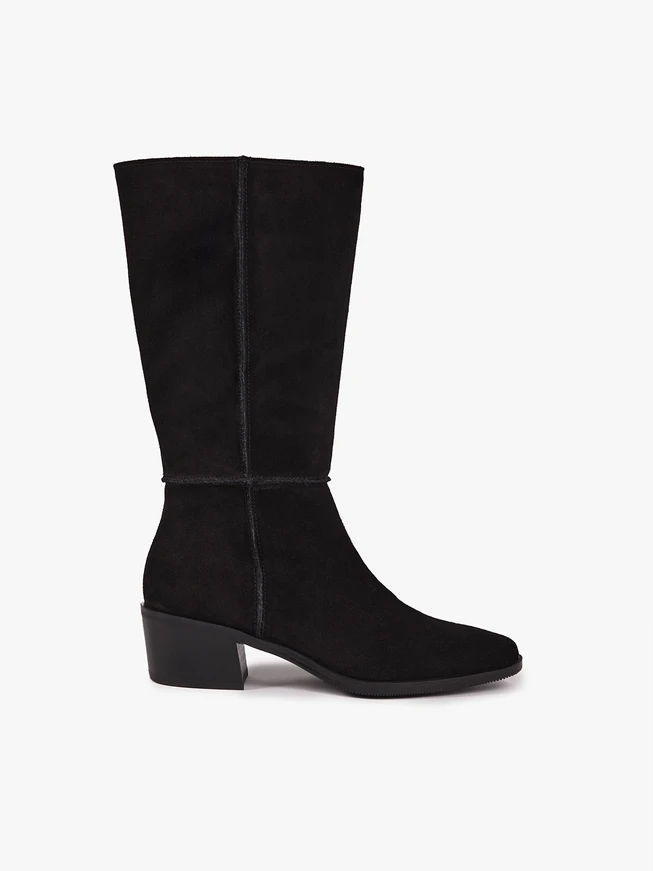 Schwarze, höhere Stiefeletten mit Absatz