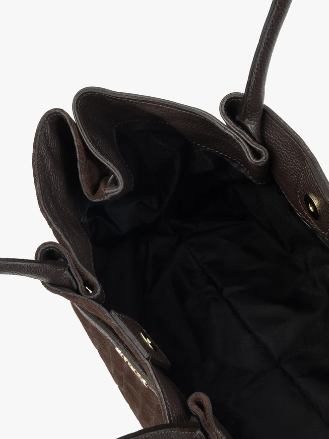 Braune Handtasche mit Krokodilledermuster
