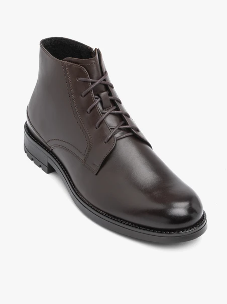 Dunkelbraune Vollnarbenlederstiefel