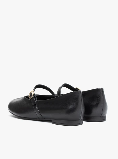 Schwarze Riemchen-Ballerinas