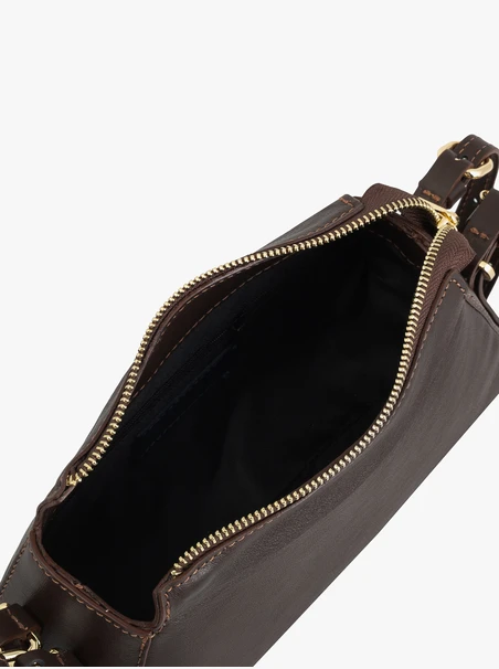 Kleine braune Lederhandtasche