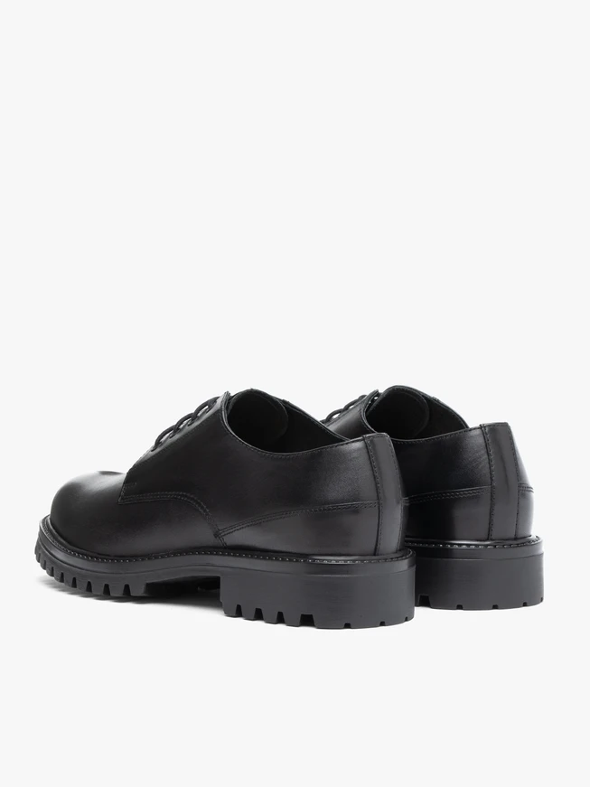Schwarze Lederhalbschuhe
