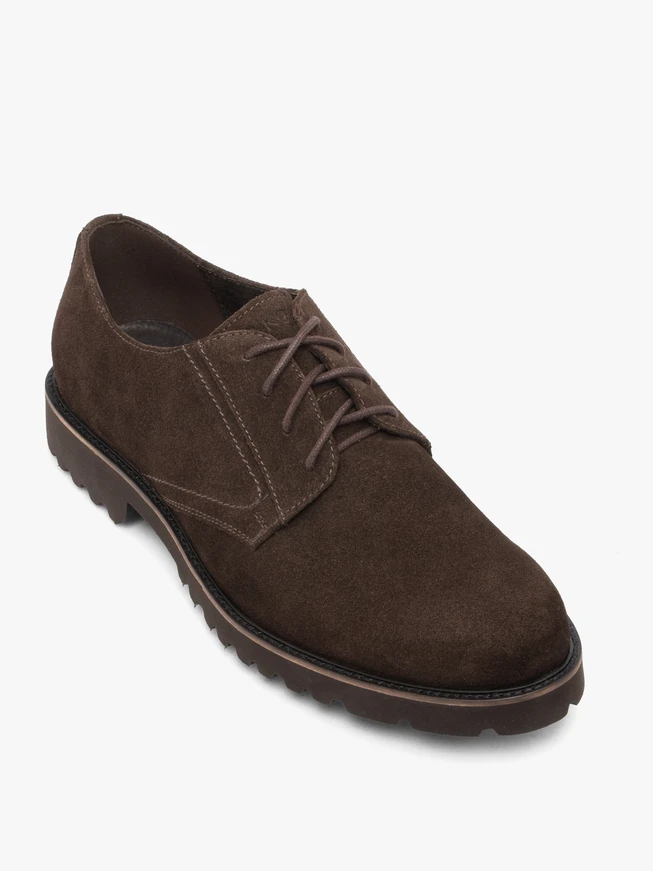 Dunkelbraune Velourshalbschuhe
