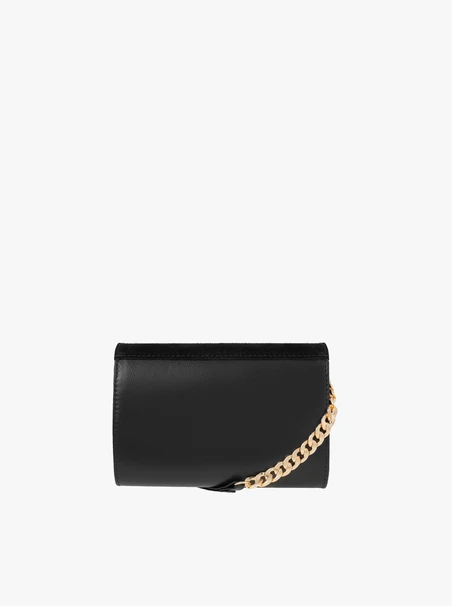 Schwarze kleine Handtasche mit Kette