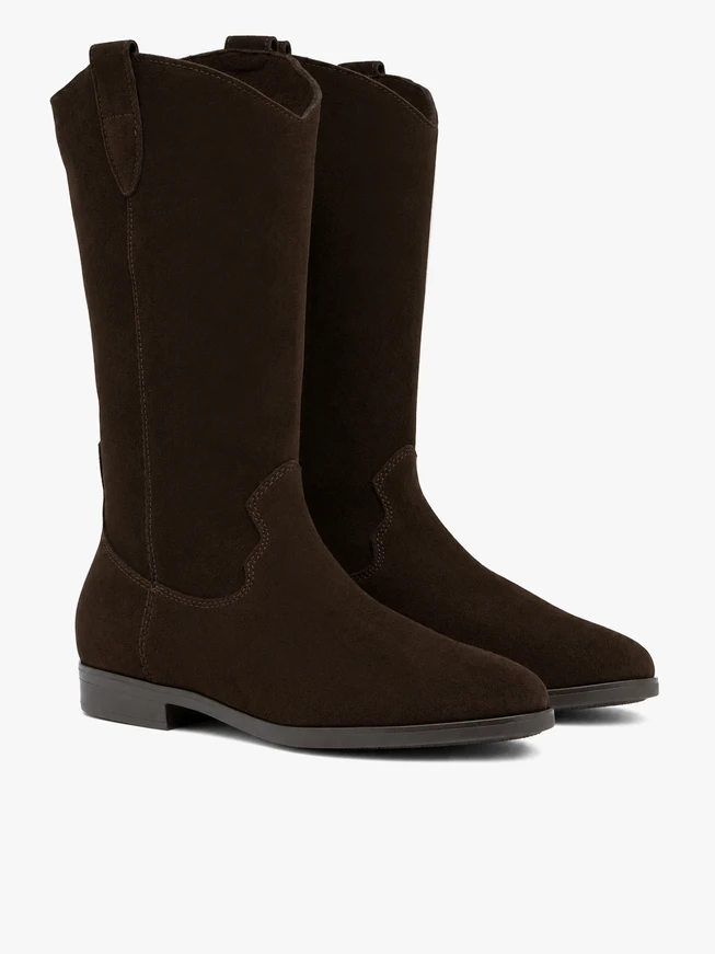 Braune Velourslederstiefel