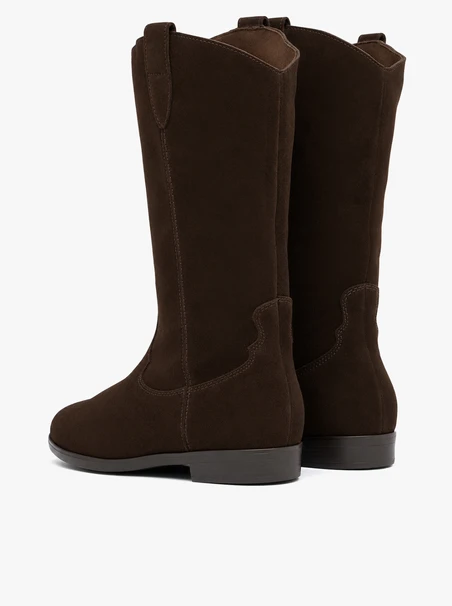 Braune Velourslederstiefel