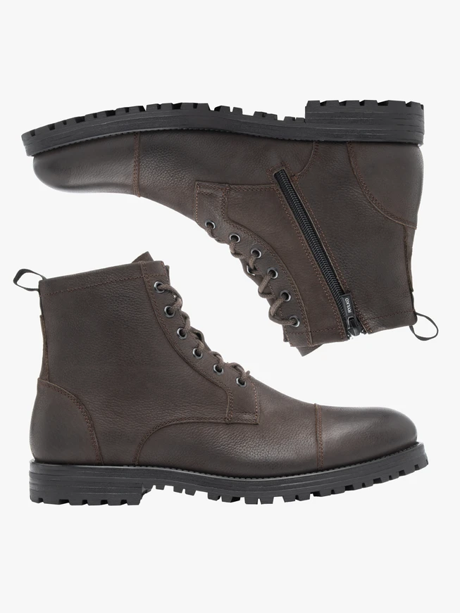 Dunkelbraune Vollnarbenlederstiefel