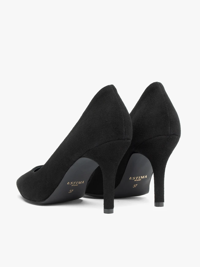 Schwarze Stiletto-Pumps aus Veloursleder