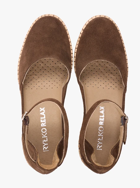 Espadrilles aus braunem Veloursleder