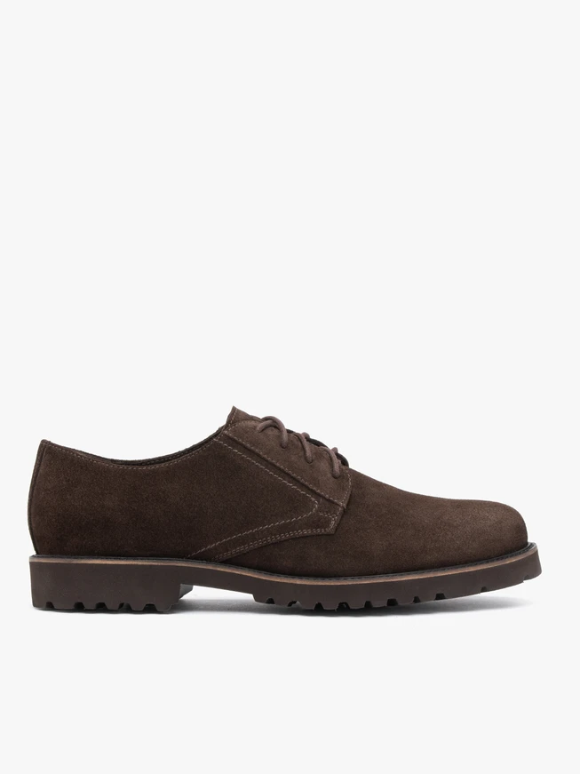 Dunkelbraune Velourshalbschuhe