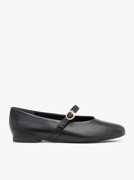 Schwarze Riemchen-Ballerinas