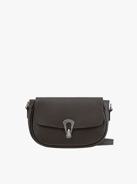 Dunkelbraune Handtasche mit dekorativer Schnalle