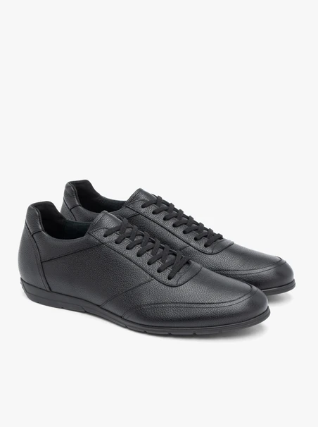 Schwarze Lederhalbschuhe