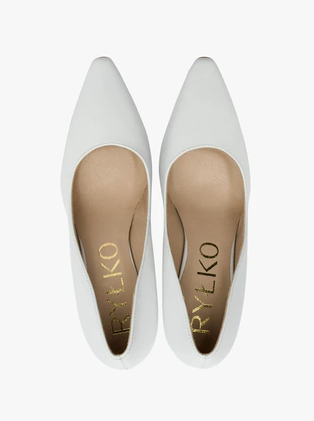 Weiße Stiletto-Pumps