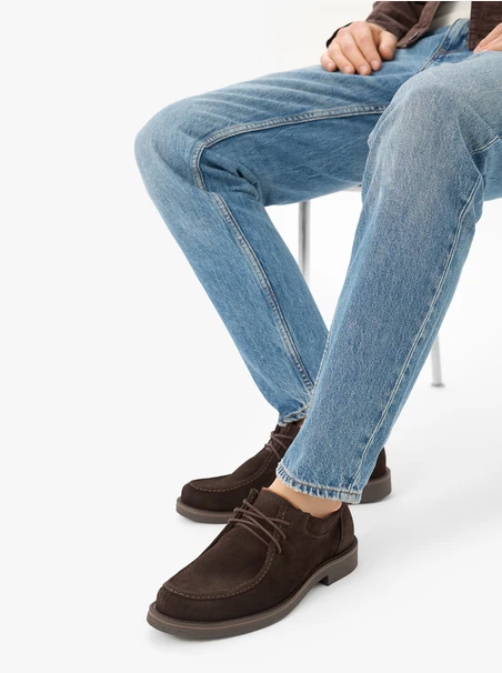 Braune lässige Velourslederhalbschuhe