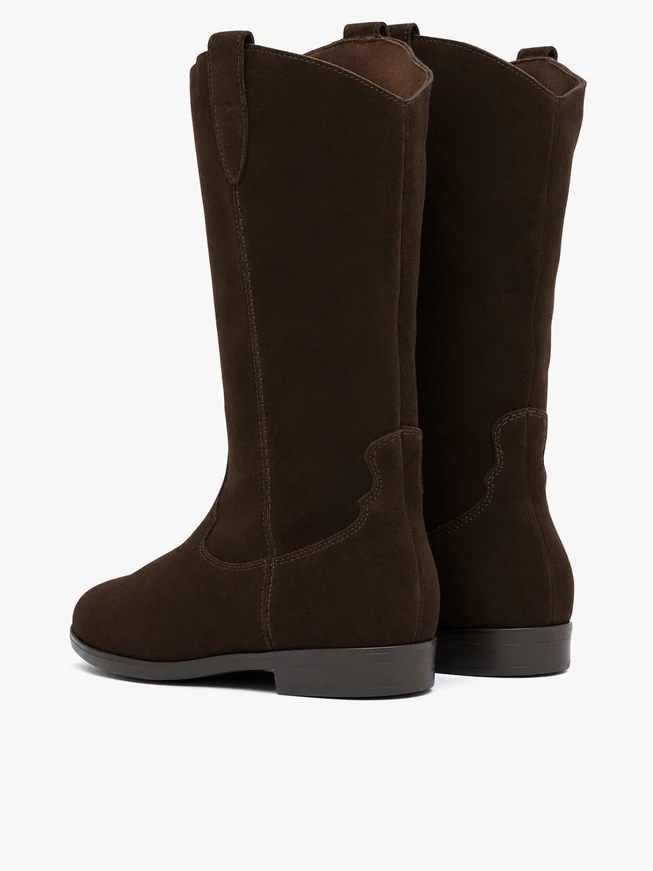Braune Velourslederstiefel