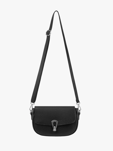 Schwarze Handtasche mit dekorativer Schnalle