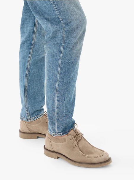 Beige lässige Veloursleder Halbschuhe