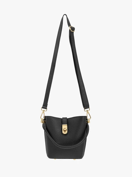 Kleine schwarze Lederhandtasche