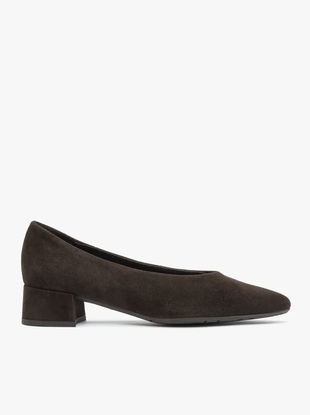 Dunkelbraune Pumps aus Veloursleder