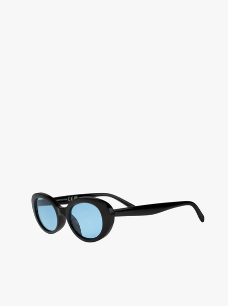 Ovale Sonnenbrille mit blauen Gläsern