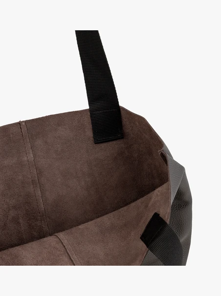 Braune große Shopper-Tasche aus Leder